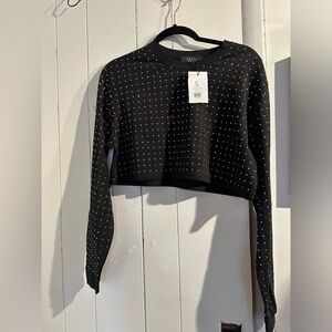AKIRA Black RHINESTONE Cropped Top